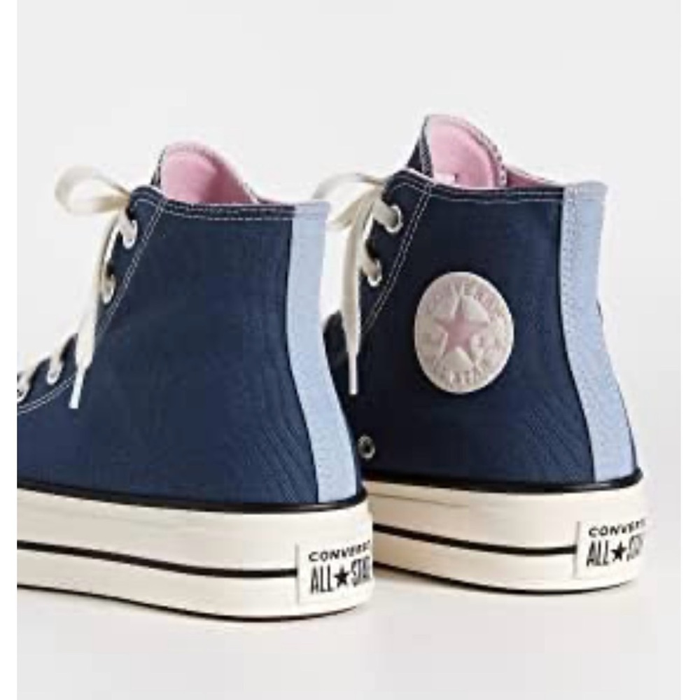Converse High-Tops in Navy and Light Pink